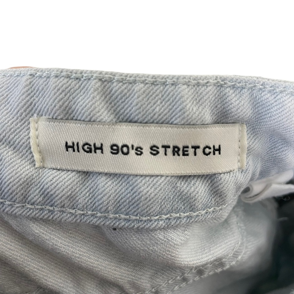 91 Cotton On High Rise 90’s Stretch Raw Fringe Hem Super Distressed Light Crops - Picture 3 of 11